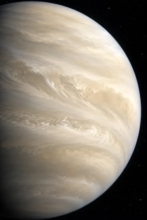 Remolins de núvols crema de Venus