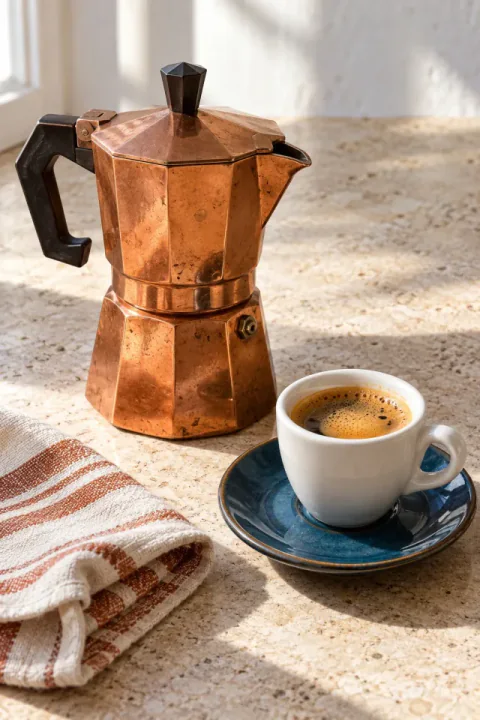 Copper Coffee Maker and Espresso