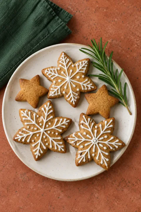 Flocos de neve natalinos confeitados