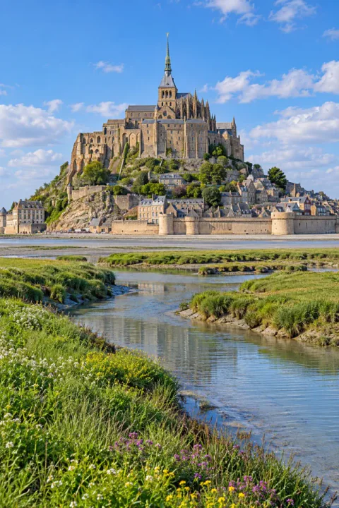 Mont Saint-Michel vào mùa xuân